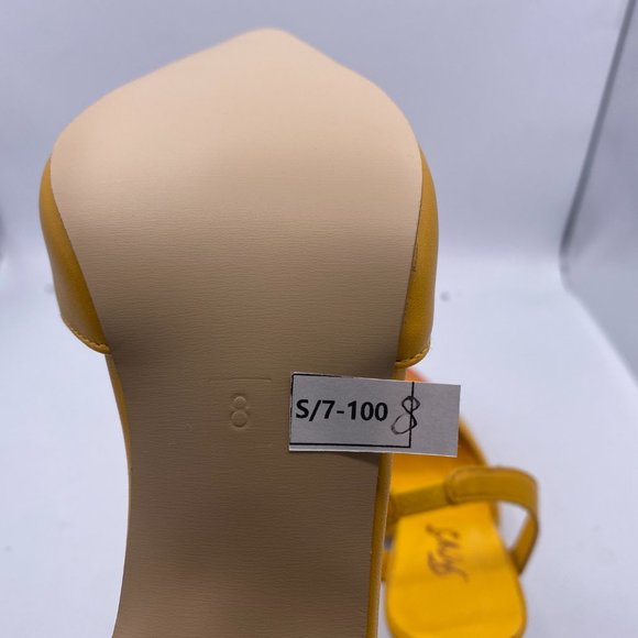 S FOWT yellow pointy toe slingback stilettos heels pumps shoes - Picture 9 of 9